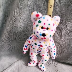 Ty Beanie Baby "Ty 2K" Bear - 1999 Millennium Confetti - Rare